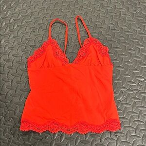 Skims red lace top